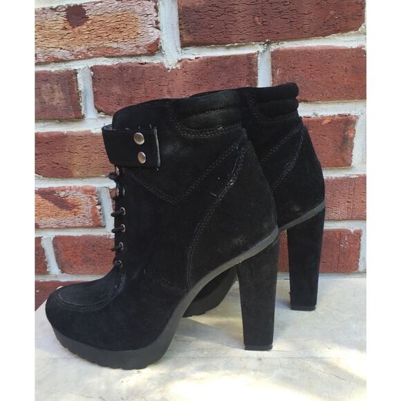 ROSEGOLD ShopBop Black Suede Ankle Boots Booties 40 9 CLASSIC - Picture 9 of 9